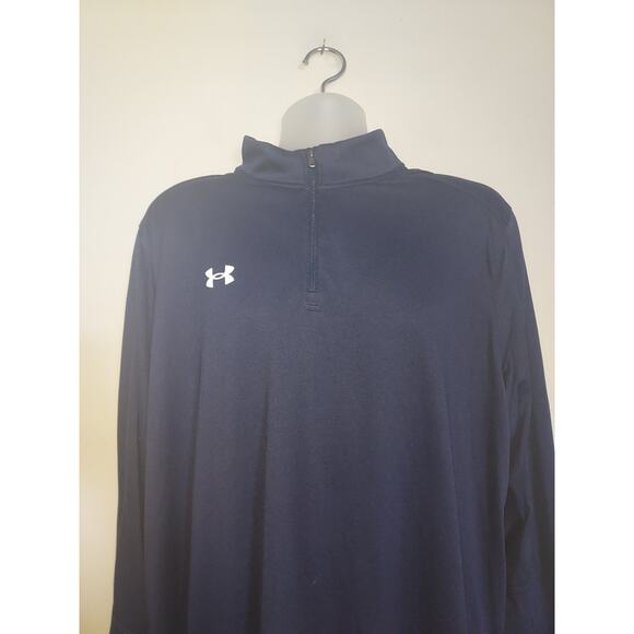 Under Armour Men's Shirt XXL 1/4 Zip Pullover Long Sleeve Athletic Navy - Picture 2 of 4